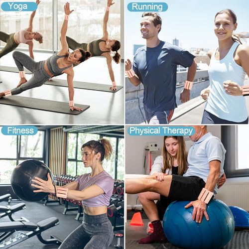 Ankle & Wrist Weights for Women Kids Men - Adjustable Silicone Ankle Weights Set of 2 (1Lb Each), Wearable Arm & Leg Workout Weights Set for Yoga Dance Pilates Cardio Aerobics Walking