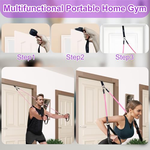Pilates Bar Kit with Resistance Bands for Working Out, Pilates Equipment with Ab Roller for All Fitness Levels, Portable Home Gym Full Body Workout Equipment for Women&Men