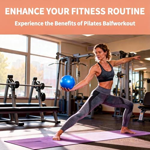9 Inch Yoga Ball Anti Burst Slip Resistant，Soft Yoga Ball Fitness Ball for Yoga, Core Training, Barre, Stretching at Home Gym & Office