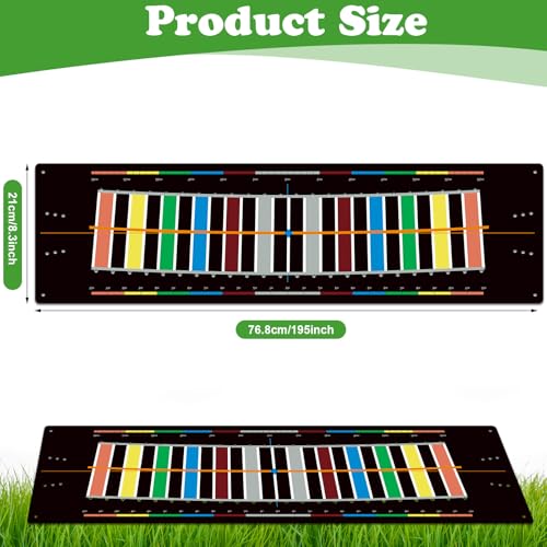 Golf Putting Mats Practice Indoor 30 x 8.27 Inch Golf Putting Practice Training Aid Alignment Track Green Mat Exercise Putter Training Supplies - color: Multicolor