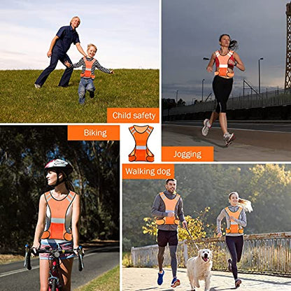 TCCFCCT Reflective Running Vest, High Visibility Running Gear with Large Pocket - color: 1 Pack Mesh Orange