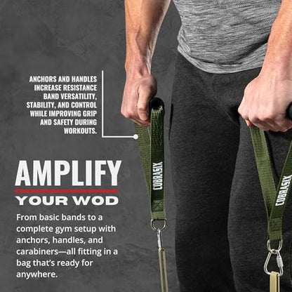 Long Resistance Bands for Working Out | Set of 6 Exercise Bands for Full-Body Training | Pull Up Bands for Home Gym with Handles, Door Anchor and Bar Options | for Men & Women