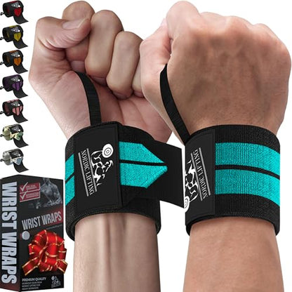 Wrist Wraps (1 Pair/2 Wraps) – Lifting Wrist Wraps with Thumb Loop for Weightlifting, Powerlifting & CrossFit – Durable Wrist Support Straps for Men & Women – Gym Essentials for Heavy Lifts