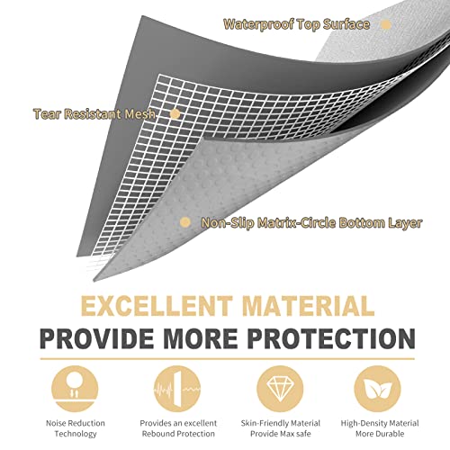 GXMMAT Extra Large Exercise Mat 16'x6'/12'x6'/10'x6'/8'x6'(7mm) - color: Grey Cool, size: 6*8 FT