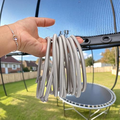 10Pcs Trampoline Bungee Cord Replacement Bands Elastic Rope Ties with Aluminum Buckle Accessories, 5 Inches Independent Cords for Tarp Canopy Exercise Fitness Rebounder Strap - Max Limit 300 lbs, Gray