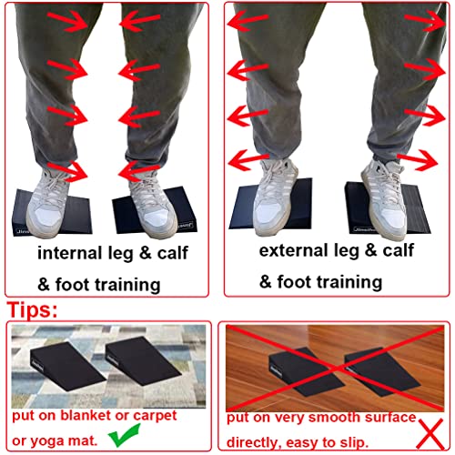 Squat Wedge Block Non-Slip Slant Board Calf Stretcher, 2pcs Ankle Knee Leg Stretcher, Heavy Duty Incline Ramp for Heel Elevated Squat, ATG Split Squat, deadlift, Lunge, Yoga, Pilates, Physical Therapy