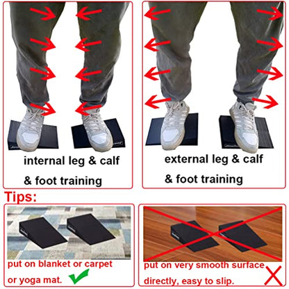 Squat Wedge Block Non-Slip Slant Board Calf Stretcher, 2pcs Ankle Knee Leg Stretcher, Heavy Duty Incline Ramp for Heel Elevated Squat, ATG Split Squat, deadlift, Lunge, Yoga, Pilates, Physical Therapy