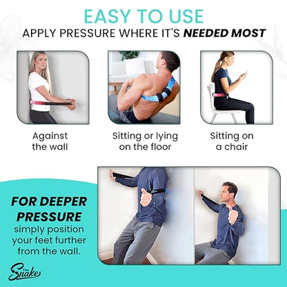 The Snake Peanut Massage Ball Roller - Deep Tissue Double Lacrosse Ball Massager for Back, Spine, Neck & Foot - Myofascial Release & Trigger Point Therapy Tool (Firm, Blue)