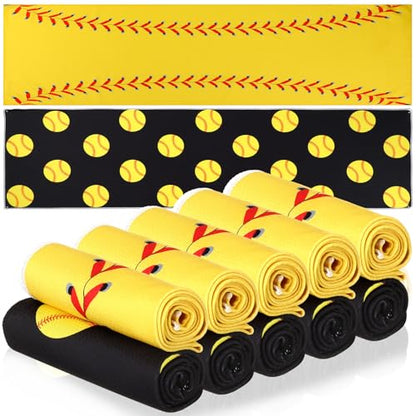 12 Pcs Softball Cooling Towels 30" x 9" Quick Dry Microfiber Sweat Towels for Workout, Gym, Running, Softball Teams Sports Fans Party Favors Gifts - style: Softball