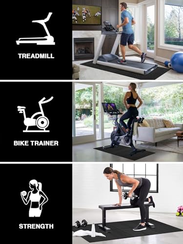 Treadmill Mat, 5'x2.5'/5.6'x2'/6.5'x3'/8'x3',6mm Thickness Exercise Equipment Mat for Carpet Hardwood Floors, Compatible with Walking Pad,Spin Bike,Elliptical Trainer,Rowing Machine - size: 78"L x 40"W x 0.2"Th