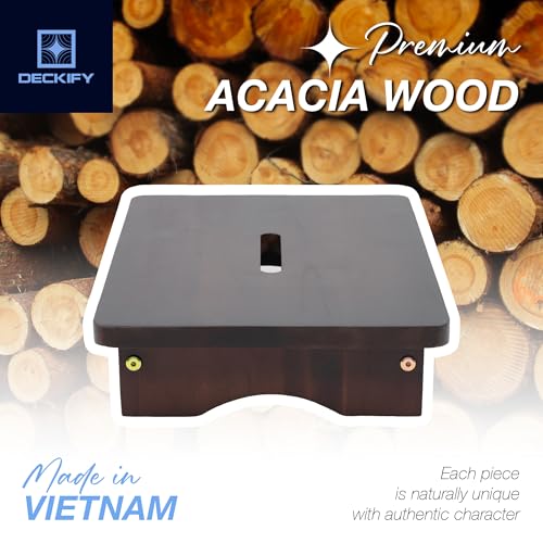 Premium Wooden Step Stool for Adults, Small Acacia Wood Stepping Stool, Non-Slip 1-Step Bedside Stool for Bed & Bathroom, 600 lbs, Portable — 3.5 Inch - size: 3.5 Inch