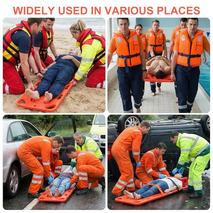 Two-Fold Spine Board Stretcher with Adjustable Seat Belt Medical Stretcher Weight Capacity 350lbs/159KG Rescue Board for Patient Transport Rescues 19.68x73.62in