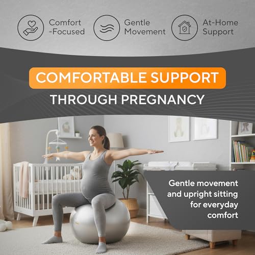 Exercise Ball – Yoga Ball for Pilates & Fitness - Birthing for Pregnancy, Stability, Core, Balance, Therapy for Physical Rehab, Workout for Home Gym & Office Chair, Fast Pump Included