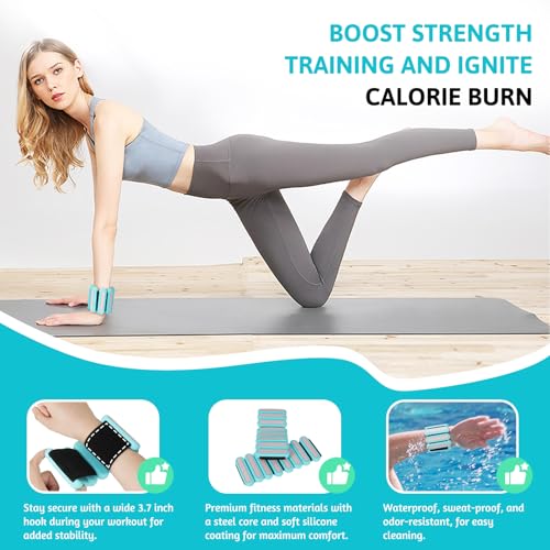 SOLY Wrist Ankle Weights for Women, Wearable Strong Arm & Leg Weights,Adjustable Wrist Weighted Bracelet for Yoga,Aerobics,Barre,Dance,Set of 2 (0.5LB Each)