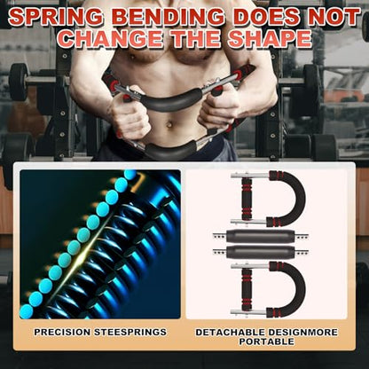 Twister Arm Trainer,Adjustable Resistance Bar for Full Body Workout, Arm Strengthener for Men & Women, Fitness Equipment for Strength Training - style: RED-70-160Lbs