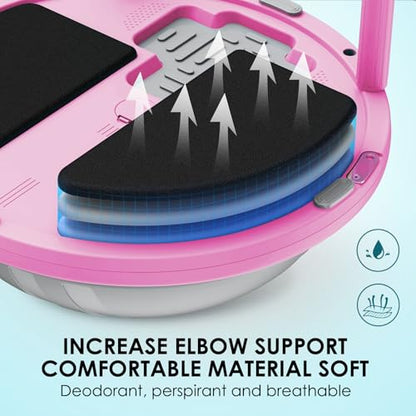 Half Balance Ball Trainer - Balance Ball Trainer with Resistance Bands and Foot Pump,Stability Ball for Exercise, Full-Body Workouts, Home Gym - color: pink