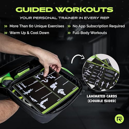 Ex Kit Home Gym Equipment with Carry Bag - 10Pcs Resistance Bands Kit with Handles, Door Anchor, Jump Rope, Booty Bands & More – Full Body Workout Bands Set for Strength, Cardio & Flexibility