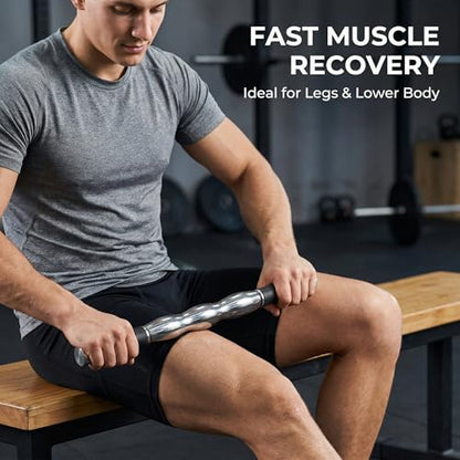 Deep Tissue Massage Stick - Cold Therapy Tool with Steel Ice Roller for Muscle Relief, Portable Gel Roller for Neck, Back, Leg & Lower Body Recovery, Effective Inflammation & Pain Relief