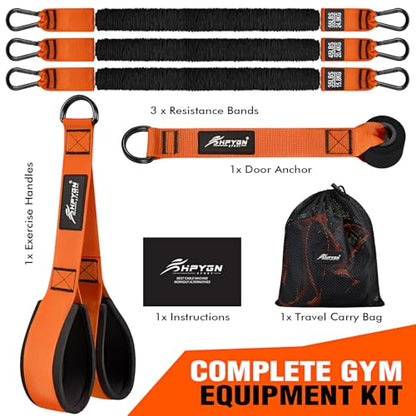 HPYGN Resistance Bands Training for Arms, Biceps, Triceps, Back, Abs, Shoulders, Heavy Duty Exercise Bands with Handles, Door Anchor, Home Gym Workout Equipment for Tricep Pushdowns, Face Pulls