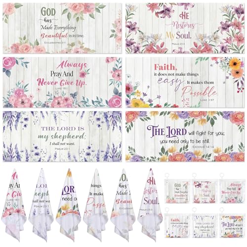 12 Pcs Christian Cooling Towels Church Gifts for Women Ice Towel for Hot Weather Floral Pink Bow Design Religious Catholic Gift for Women Gym Yoga Travel Camping Running Outdoor(Floral)