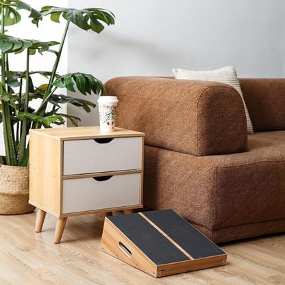 StrongTek Wooden Slant Board, Adjustable Incline, Side Handles, Non-Slip - style: full-coverage