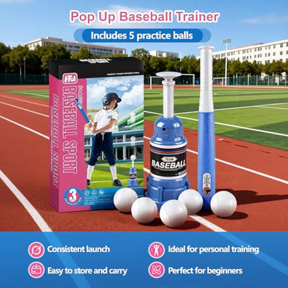 Tee Popper Baseball Training Equipment, Pop Up Baseball Trainer for Softball & Baseball Training, Baseball Popper Practice Tool, Baseball Gifts for Boys 8-12