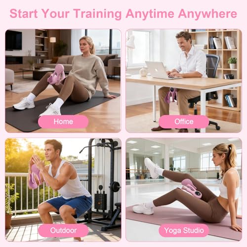 Thigh Trainer for Women, 0-70LB Adjustable Resistance Inner Thigh Exerciser with LED Display, Pelvic Floor Muscle Repair Devices with Resistance Band,Workout Kegel Equipment for Shaping at Home