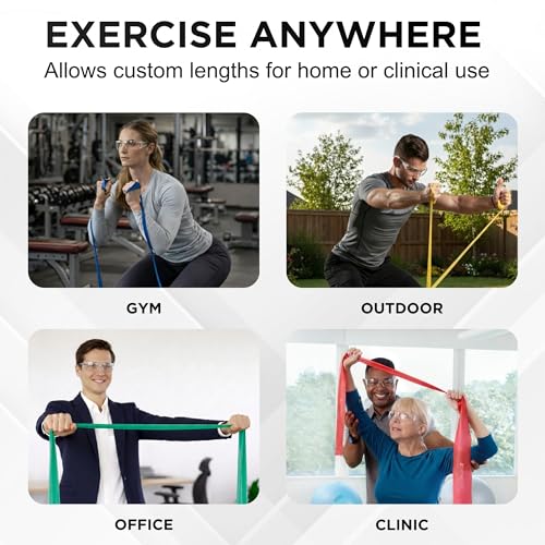 THERABAND Resistance Bands Set, Elastic Bands for Exercise & Physical Therapy, Strength Training for Upper & Lower Body Fitness