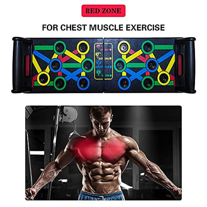 Upgraded Push Up Board:,Portable Home Gym, Strength Training Equipment, Push Up Handles for Perfect Pushups, Home Fitness for Men and Women14 in 1 Push-Up Rack Board Training Sport Workout Fitness Gy
