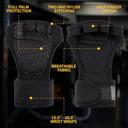 Gym Gloves for Men Women, Padded Weightlifting Wrist Wrap Workout Exercise Glove