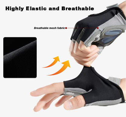 Women's Workout-Gloves Fingerless-Breathable-Mesh-Gloves with Non-Slip Grip for Cycling Gym Fitness
