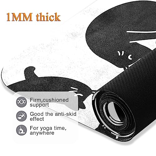 Cute Chubby Frog Yoga Mat, 71 x 26 Inch Non-slip Yoga Mats Folding Travel Exercise Mat Indoor Outdoor Gym Pilates with Storage Bag for Women Men