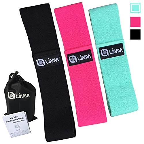 Fittest Pro by Limm Resistance Bands for Legs and Butt, Fabric Exercise Loop Bands Yoga, Pilates, Rehab, Fitness and Home Workout, Strength Bands for Booty - color: Multicolor Leg Bands - Small, Medium & Large