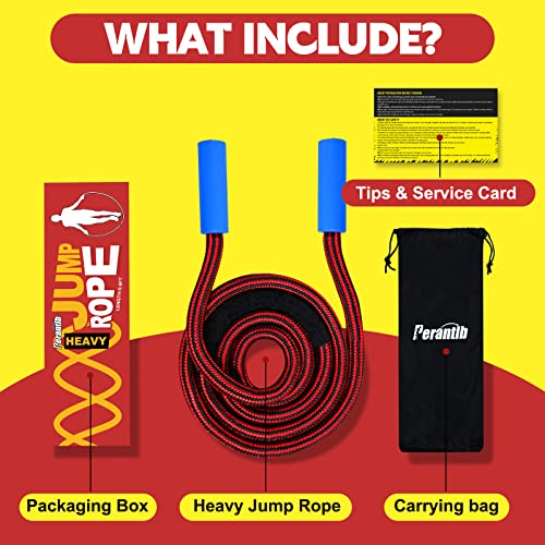 Weighted Jump Ropes with 360 Degree Rotation Handle.1 Inch 2.7LB/3LB Heavy Jump Rope for Men and Women,Jump Ropes for Fitness - color: Red