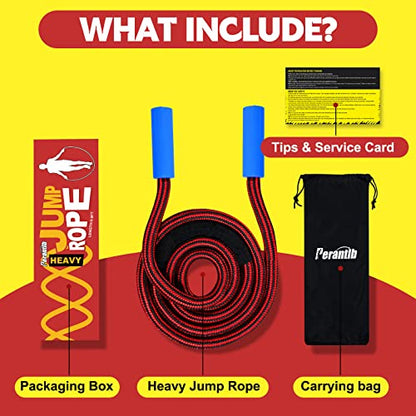 Weighted Jump Ropes with 360 Degree Rotation Handle.1 Inch 2.7LB/3LB Heavy Jump Rope for Men and Women,Jump Ropes for Fitness - color: Red
