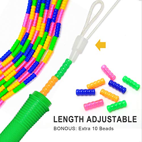 16 FT Long Jump Rope(2 PACK), Double Dutch Jump Ropes, Soft Beaded Skipping for Kids Adults, Plastic Segmented Long Enough for 4-5 Jumpers