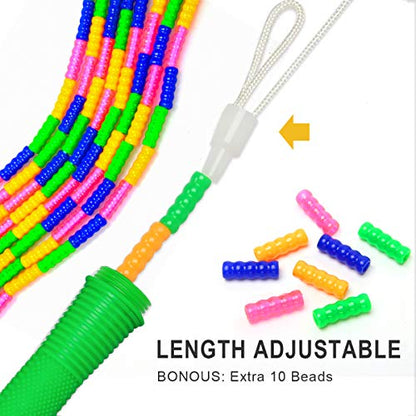 16 FT Long Jump Rope(2 PACK), Double Dutch Jump Ropes, Soft Beaded Skipping for Kids Adults, Plastic Segmented Long Enough for 4-5 Jumpers
