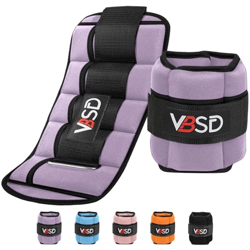 VBSD Adjustable Ankle Weights for Men Women, 2 4 6 8 10 lbs 1 Pair Leg Weight Straps, Weighted Ankle Weight Set with Removable Sandbags for Walking Running Yoga Physical Therapy Gym Home Workout - color: Lavender, size: 2LBx2