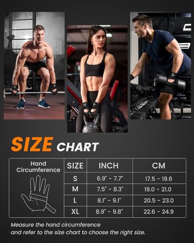 ATERCEL Gym Gloves for Men with Wrist Support, for Workout Weight Lifting - size: Medium