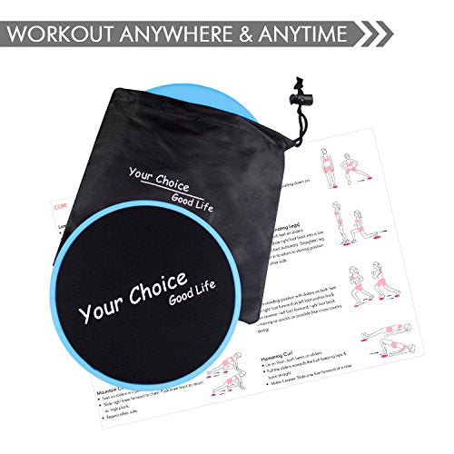 Core Sliders - Dual Sided Exercise Gliding Discs for Carpet & Hardwood, 7" Workout Sliders