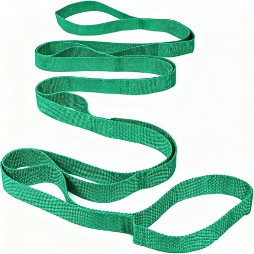 Stretching Strap Yoga Strap for Home Workout, Exercise, Pilates & Gymnastics - 10 Loops Non-Elastic Stretch Band for Flexibility, Women & Men