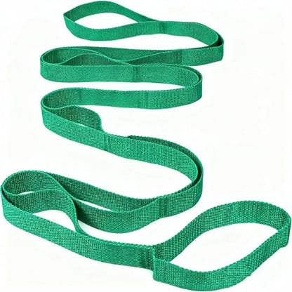 Stretching Strap Yoga Strap for Home Workout, Exercise, Pilates & Gymnastics - 10 Loops Non-Elastic Stretch Band for Flexibility, Women & Men