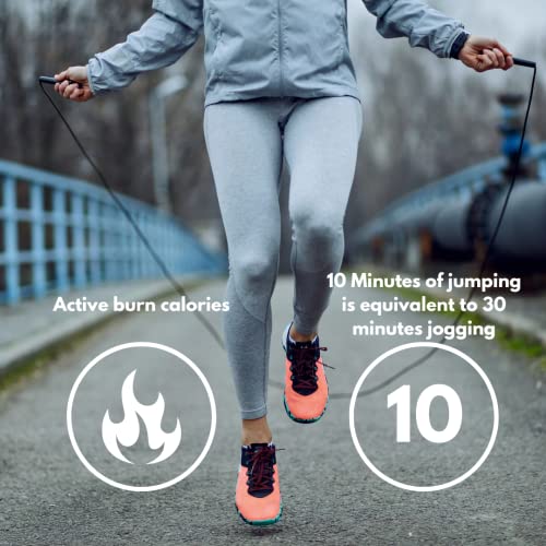 Segmented Jump Rope for Fitness and Exercise - Adjustable Jump Ropes with Plastic Handles - Tangle-Free Skipping Rope for Crossfit, Gym, Cardio and Endurance Training - Jumping Rope for Workout