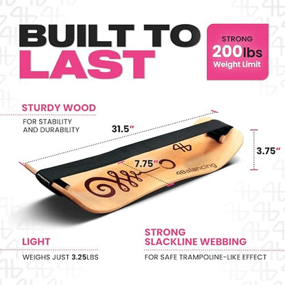Balance Board for Kids - Slackline Wooden Wobble Board - color: Nirvana