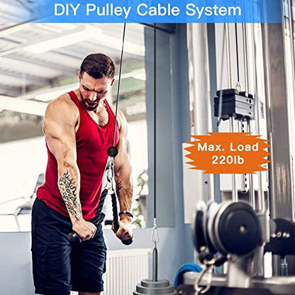 LAT Pulley System for Home Gym – Strength Training Fitness Equipment Cable Machine for Triceps, Biceps, Back & Shoulder Workouts - color: Triceps Rope