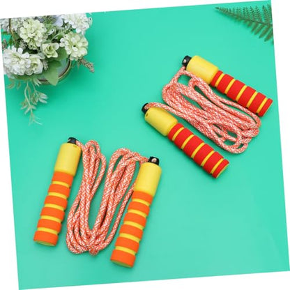 LIOOBO 2pcs Counting Jump Rope for Electronic Cotton Skipping Rope with Digital Counter for Workout and Exercise Games Red-yellow Orange-yellow