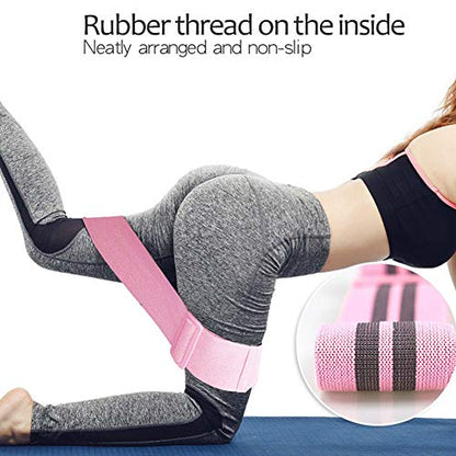Adjustable Size Resistance Band for Legs/Butt/Thighs/HIPS/Glute Stretch Training Non-Slip Fabric Booty Band for Women Workouts