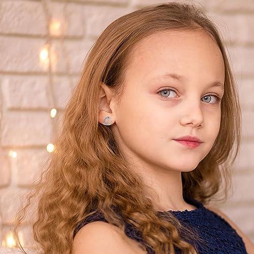 Girls Ballet & Gymnastics Stud Earrings - Rainbow Heart Dance Earrings for Recital Gifts - style: Gymnastics Stud Earrings
