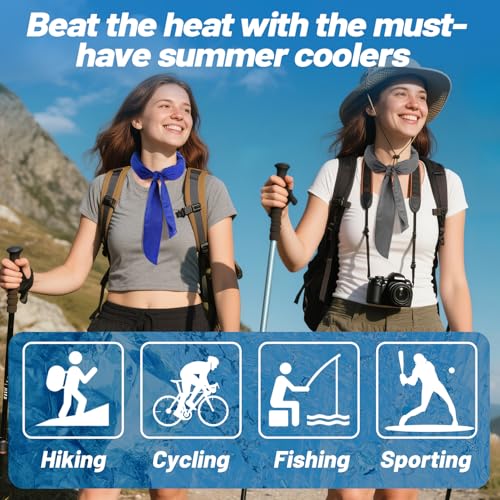 6 Packs Cooling Neck Wraps with Ice Polymer for Hot Weather - Long Lasting Cooling Towels, Neck Cooler for Women Men Summer Heat Sports Camping Working Outdoor