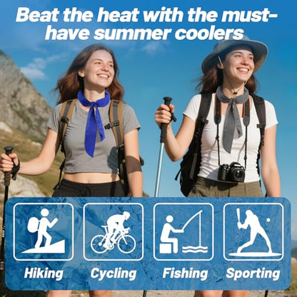 6 Packs Cooling Neck Wraps with Ice Polymer for Hot Weather - Long Lasting Cooling Towels, Neck Cooler for Women Men Summer Heat Sports Camping Working Outdoor